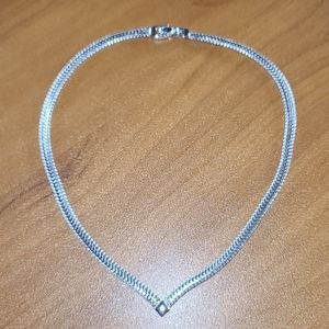 Monet sterling silver v shaped necklace.